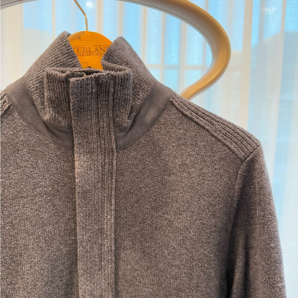 Blue High-Collar Jacket with Buttoned Pockets - Picture 3 of 5